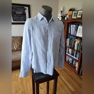 J. Crew Irish Linen Baird McNutt Long Sleeve Button Front Shirt Size Large
